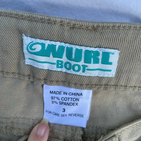 Wurl Boot khaki low rise bootcut jeans with belt - Picture 7 of 8